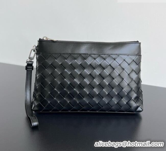 Hot Sell Cheap Bottega Veneta Men's Intrecciato Prism Pouch in Intrecciato Leather 795712 Black 2026