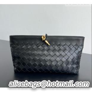 Grade Design Bottega Veneta Andiamo Boat Pouch in Intrecciato Leather 876344 Black 2026