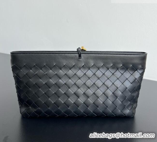 Grade Design Bottega Veneta Andiamo Boat Pouch in Intrecciato Leather 876344 Black 2026