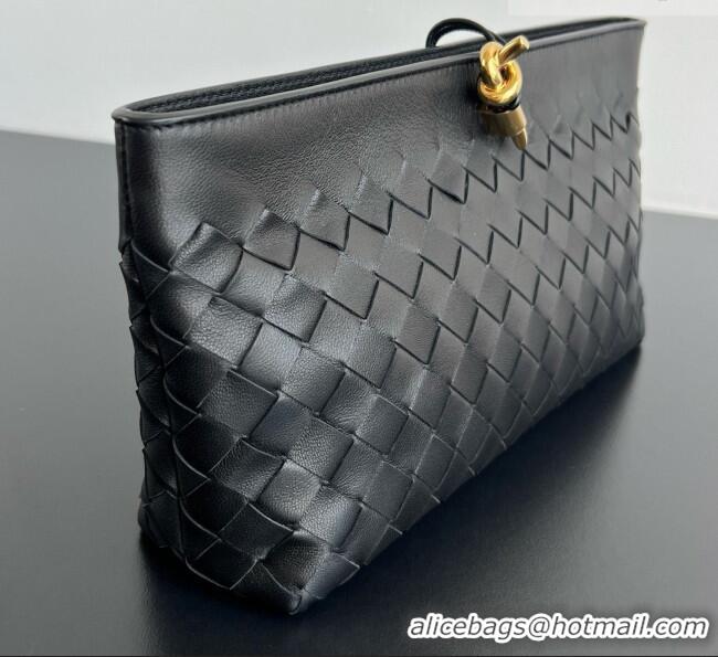 Grade Design Bottega Veneta Andiamo Boat Pouch in Intrecciato Leather 876344 Black 2026