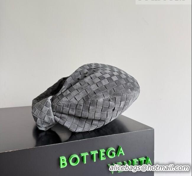 Famous Brand Bottega Veneta Small Jodie Hobo Bag in Intrecciato Suede Leather 600261 Grey 2026