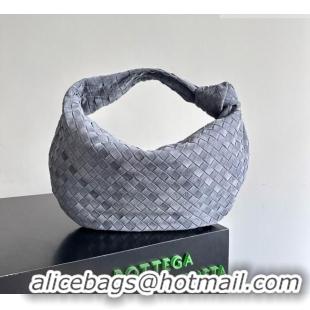 Promotional Bottega Veneta Small Jodie Hobo Bag in Intrecciato Suede Leather 600261 Grey 2026