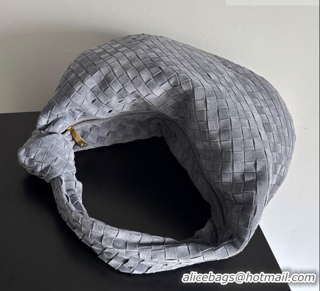 Promotional Bottega Veneta Small Jodie Hobo Bag in Intrecciato Suede Leather 600261 Grey 2026