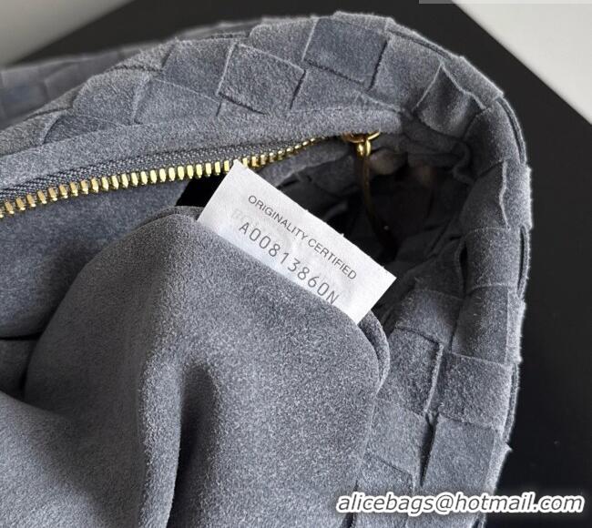Promotional Bottega Veneta Small Jodie Hobo Bag in Intrecciato Suede Leather 600261 Grey 2026