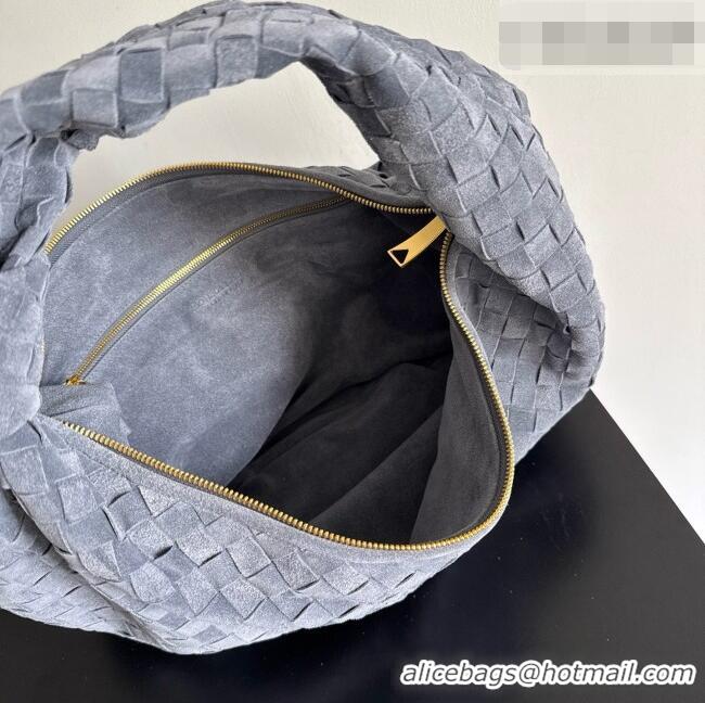 Promotional Bottega Veneta Small Jodie Hobo Bag in Intrecciato Suede Leather 600261 Grey 2026