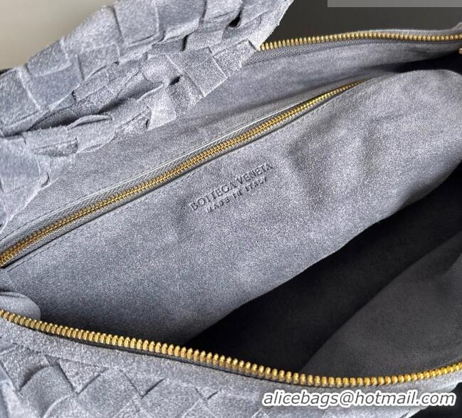 Promotional Bottega Veneta Small Jodie Hobo Bag in Intrecciato Suede Leather 600261 Grey 2026
