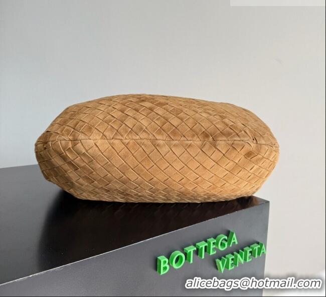 Best Quality Bottega Veneta Small Jodie Hobo Bag in Intrecciato Suede Leather 600261 Brown 2026