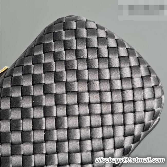 Best Grade Bottega Veneta Classic Knot Clutch in Intreccio Satin 876904 Black/Gold 2026