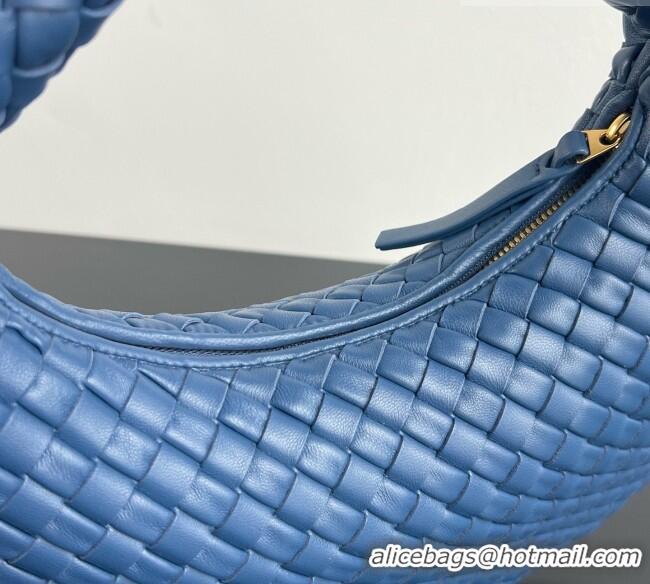 New Discount Bottega Veneta Small Veneta Hobo Bag in Intrecciato Leather 856736 Blue 2026