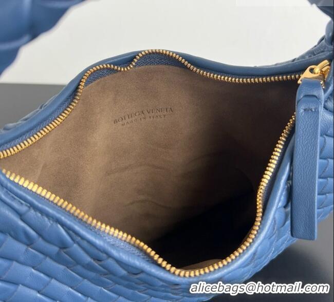 New Discount Bottega Veneta Small Veneta Hobo Bag in Intrecciato Leather 856736 Blue 2026
