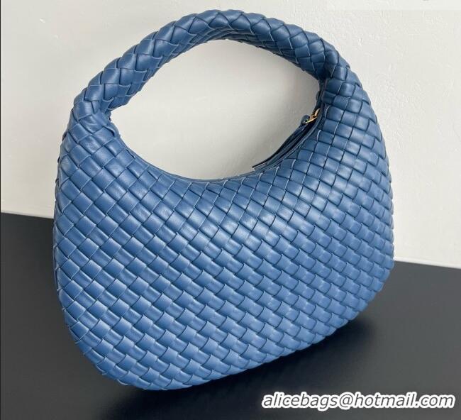 New Discount Bottega Veneta Small Veneta Hobo Bag in Intrecciato Leather 856736 Blue 2026