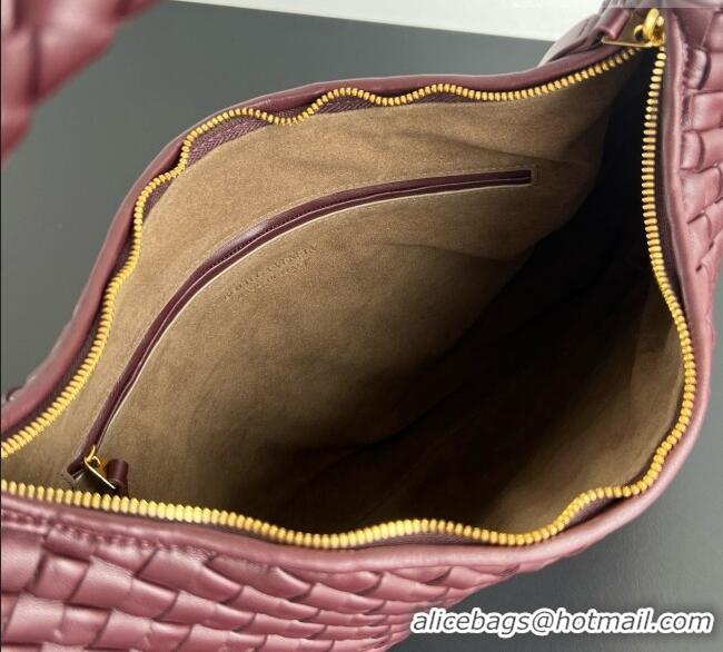 Good Product Bottega Veneta Medium Veneta Hobo Bag in Intrecciato Leather 856737 Burgundy 2026