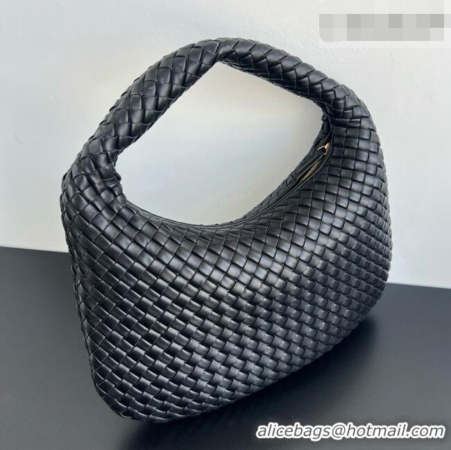 Most Popular Bottega Veneta Medium Veneta Hobo Bag in Intrecciato Leather 856737 Black 2026