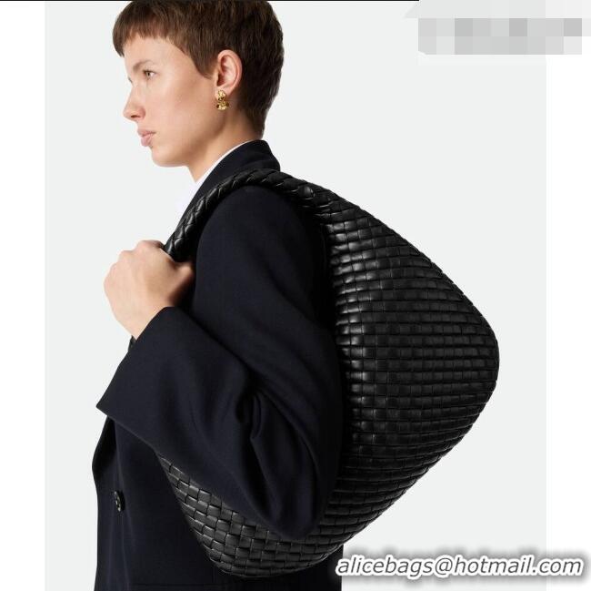 Most Popular Bottega Veneta Medium Veneta Hobo Bag in Intrecciato Leather 856737 Black 2026