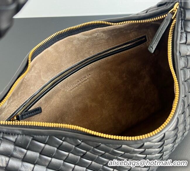 Most Popular Bottega Veneta Medium Veneta Hobo Bag in Intrecciato Leather 856737 Black 2026