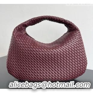 Top Grade Bottega Veneta Maxi Veneta Hobo Bag in Intrecciato Leather 856739 Burgundy 2026