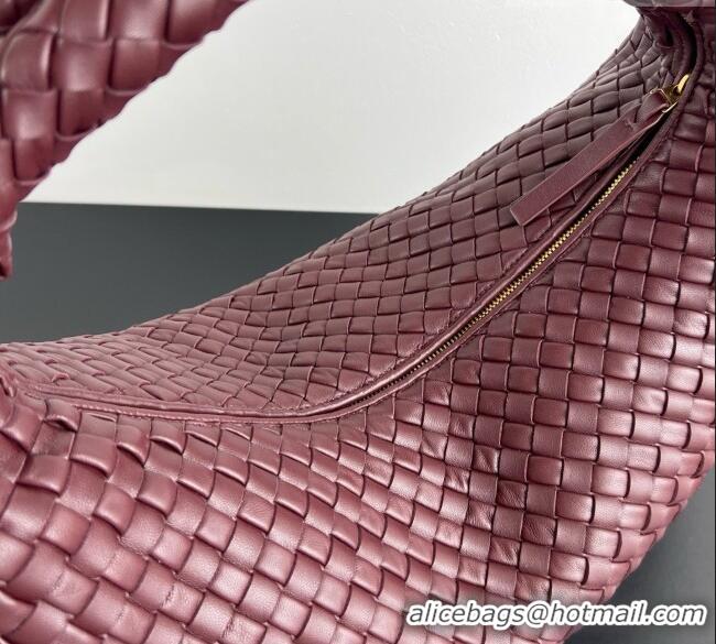 Top Grade Bottega Veneta Maxi Veneta Hobo Bag in Intrecciato Leather 856739 Burgundy 2026