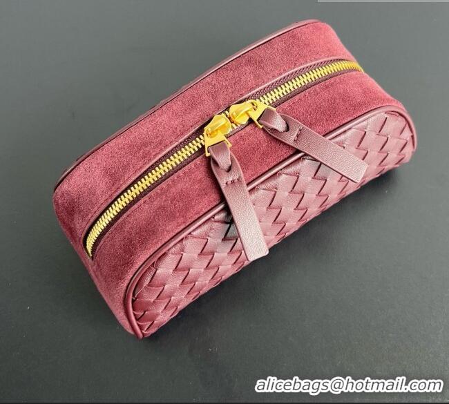 Shop Grade Bottega Veneta Small Nodo Pouch in Intrecciato Leather 876510 Burgundy 2026