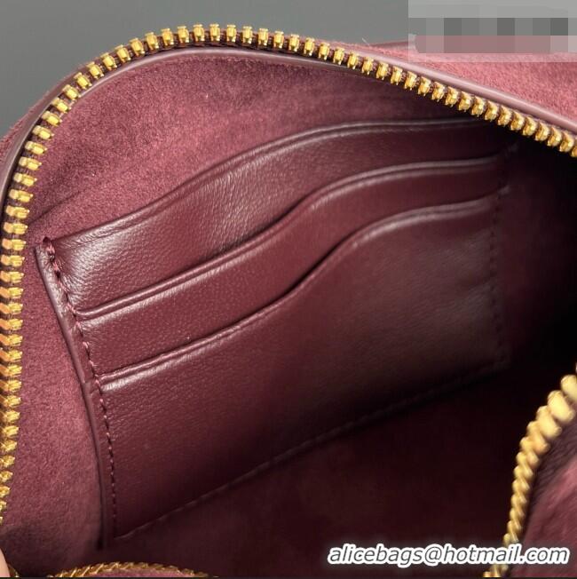 Shop Grade Bottega Veneta Small Nodo Pouch in Intrecciato Leather 876510 Burgundy 2026