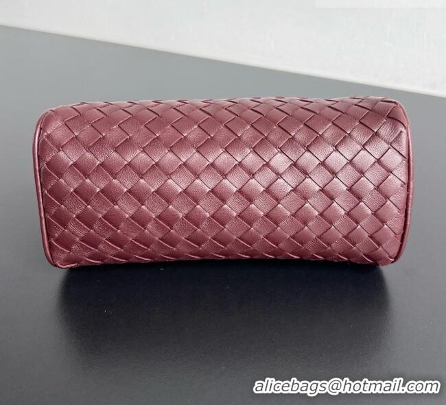 Shop Grade Bottega Veneta Small Nodo Pouch in Intrecciato Leather 876510 Burgundy 2026
