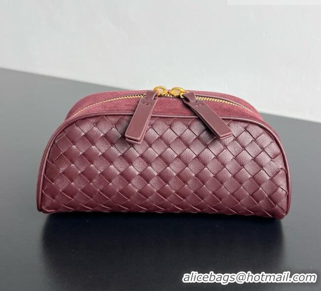 Shop Grade Bottega Veneta Small Nodo Pouch in Intrecciato Leather 876510 Burgundy 2026