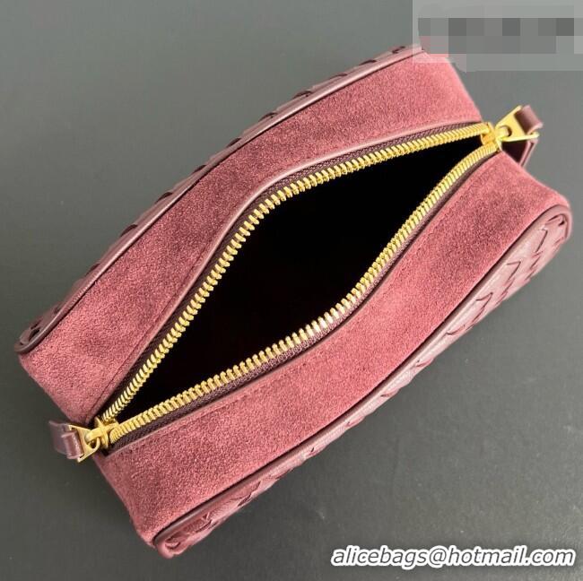 Shop Grade Bottega Veneta Small Nodo Pouch in Intrecciato Leather 876510 Burgundy 2026