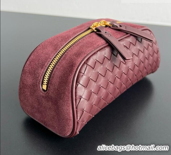 Shop Grade Bottega Veneta Small Nodo Pouch in Intrecciato Leather 876510 Burgundy 2026