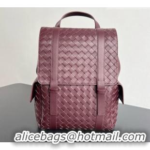 Promotional Bottega Veneta Mens Back To School Backpack Bag in Intrecciato Leather 805971 Burgundy 2026