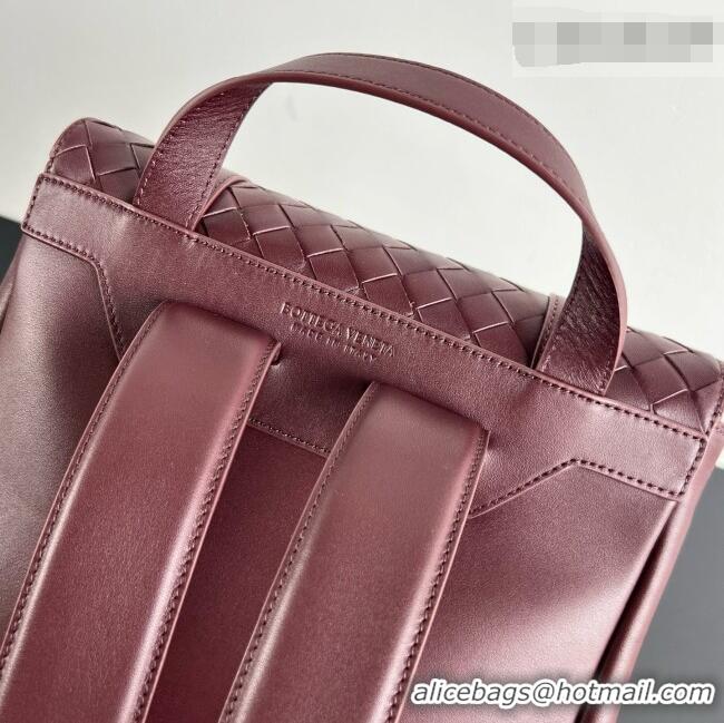Promotional Bottega Veneta Mens Back To School Backpack Bag in Intrecciato Leather 805971 Burgundy 2026