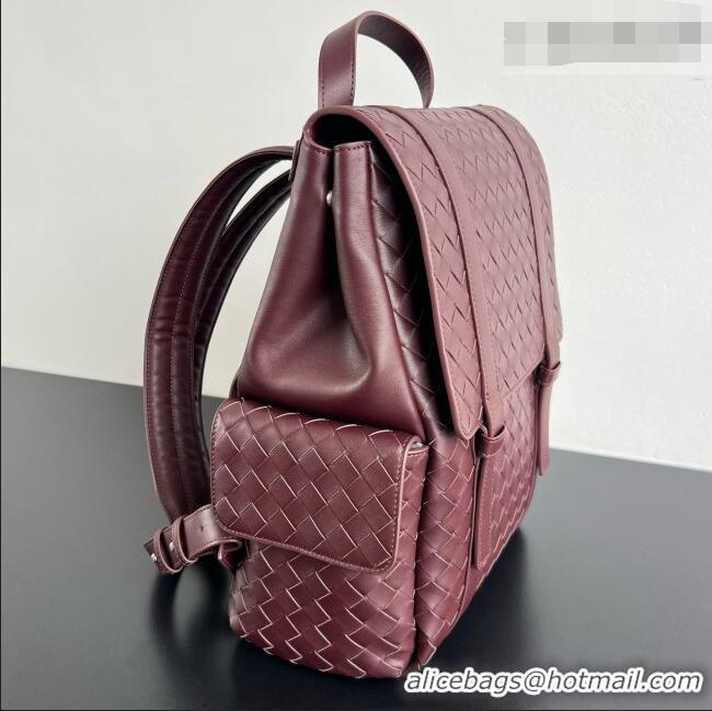 Promotional Bottega Veneta Mens Back To School Backpack Bag in Intrecciato Leather 805971 Burgundy 2026