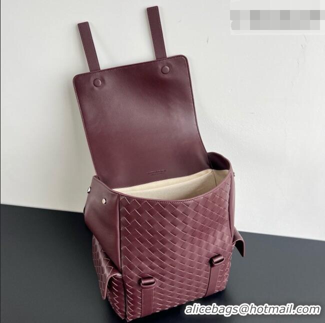 Promotional Bottega Veneta Mens Back To School Backpack Bag in Intrecciato Leather 805971 Burgundy 2026