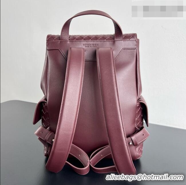Promotional Bottega Veneta Mens Back To School Backpack Bag in Intrecciato Leather 805971 Burgundy 2026
