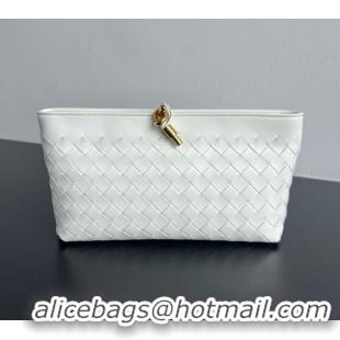 Big Discount Bottega Veneta Andiamo Boat Pouch in Intrecciato Leather 876344 White 2026