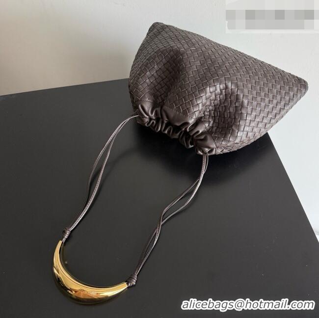 Well Crafted Bottega Veneta Dustbag in Intrecciato Leather with Sculptural Metallic Handle 826520 Fondant Brown 2026
