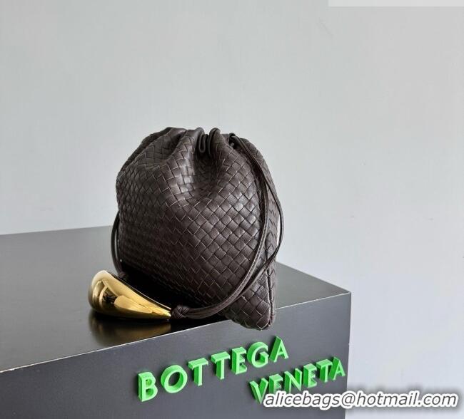 Well Crafted Bottega Veneta Dustbag in Intrecciato Leather with Sculptural Metallic Handle 826520 Fondant Brown 2026