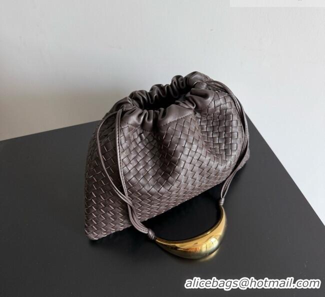 Well Crafted Bottega Veneta Dustbag in Intrecciato Leather with Sculptural Metallic Handle 826520 Fondant Brown 2026