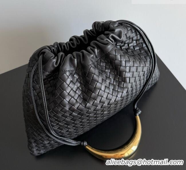 Cheapest Bottega Veneta Dustbag in Intrecciato Leather with Sculptural Metallic Handle 826520 Black 2026