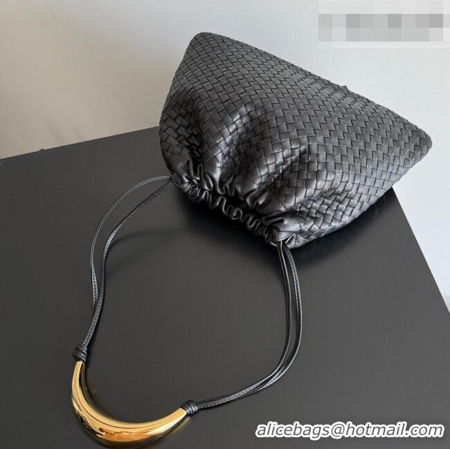 Cheapest Bottega Veneta Dustbag in Intrecciato Leather with Sculptural Metallic Handle 826520 Black 2026