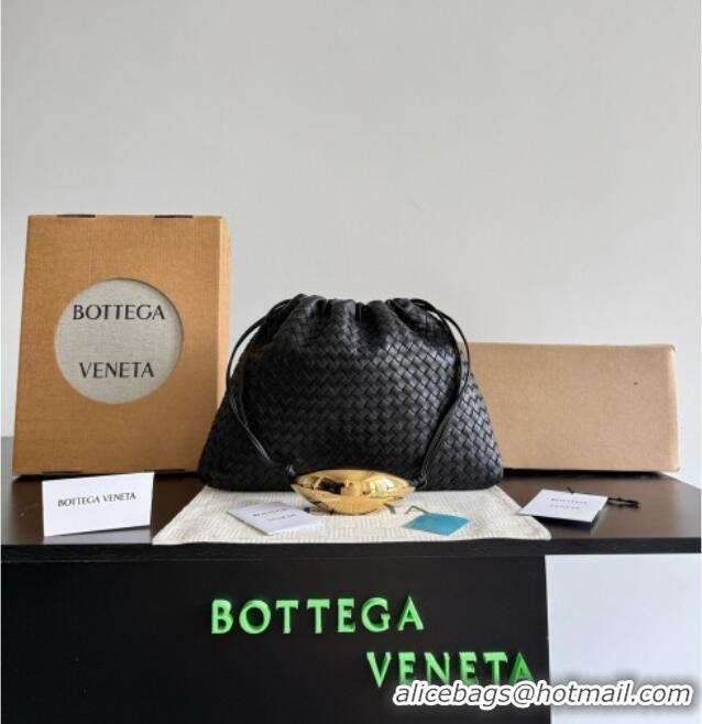 Cheapest Bottega Veneta Dustbag in Intrecciato Leather with Sculptural Metallic Handle 826520 Black 2026