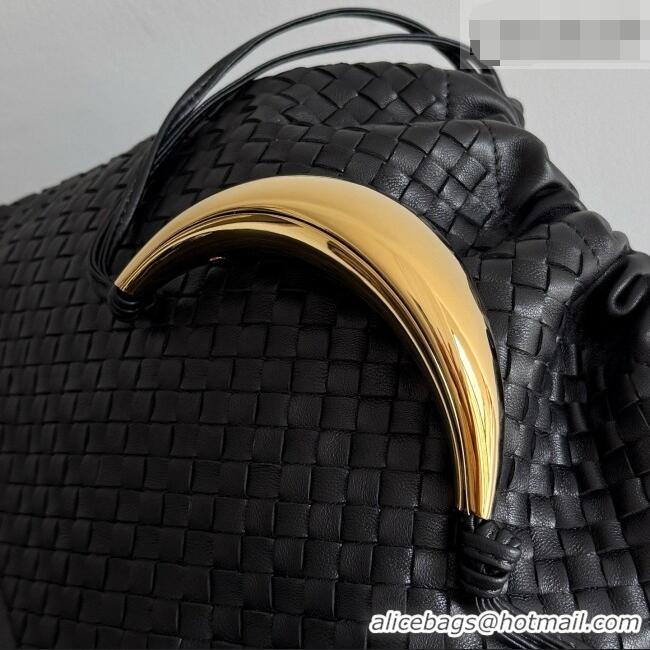 Cheapest Bottega Veneta Dustbag in Intrecciato Leather with Sculptural Metallic Handle 826520 Black 2026