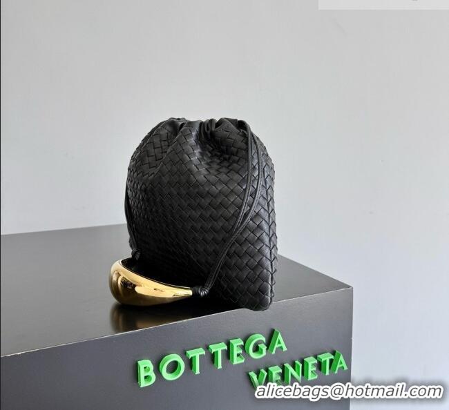 Cheapest Bottega Veneta Dustbag in Intrecciato Leather with Sculptural Metallic Handle 826520 Black 2026