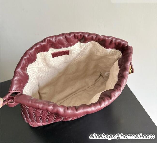 Traditional Specials Bottega Veneta Large Dustbag in Intrecciato Leather 868502 Burgundy 2026
