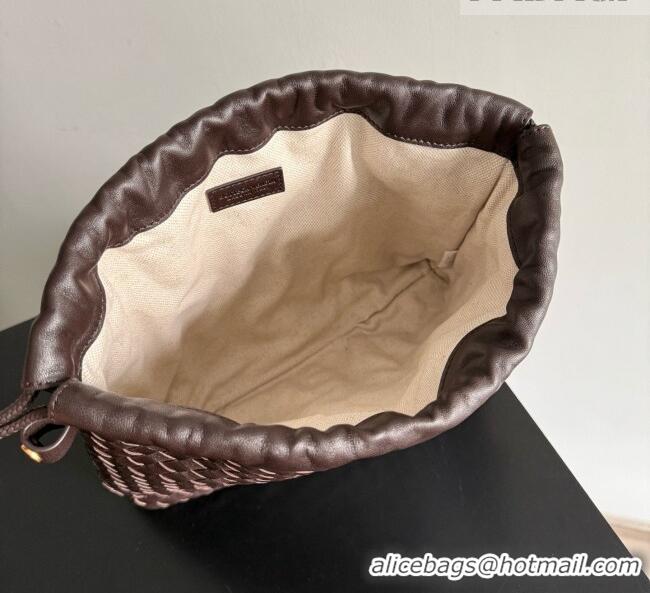 Luxury Cheap Bottega Veneta Large Dustbag in Intrecciato Leather 868502 Fondant Brown 2026