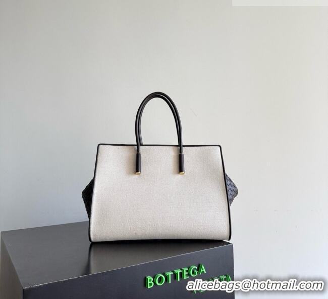 Grade Price Bottega Veneta Barbara Tote Bag in Canvas/Leather 868327 Fondant Brown/Natual 2026