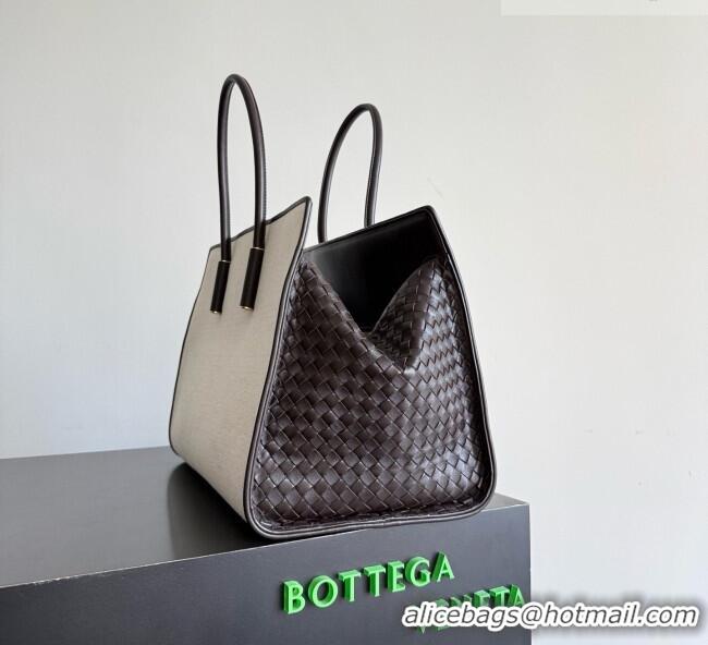 Grade Price Bottega Veneta Barbara Tote Bag in Canvas/Leather 868327 Fondant Brown/Natual 2026