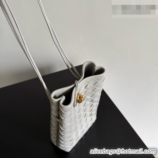 Buy Fashionable Bottega Veneta Andiamo Phone Pouch in Intrecciato Leather 843890 Grey 2026