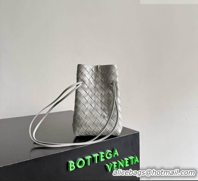 Buy Fashionable Bottega Veneta Andiamo Phone Pouch in Intrecciato Leather 843890 Grey 2026