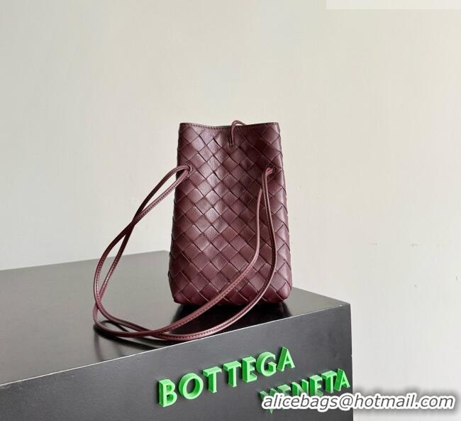 Low Cost Bottega Veneta Andiamo Phone Pouch in Intrecciato Leather 843890 Burgundy 2026
