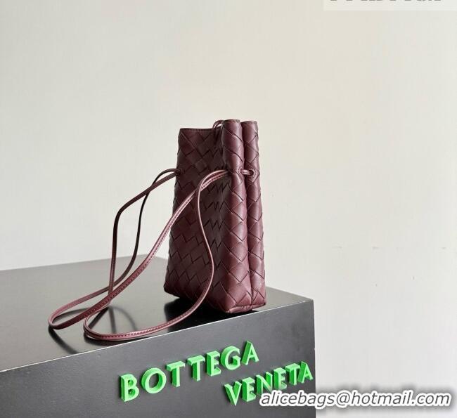 Low Cost Bottega Veneta Andiamo Phone Pouch in Intrecciato Leather 843890 Burgundy 2026