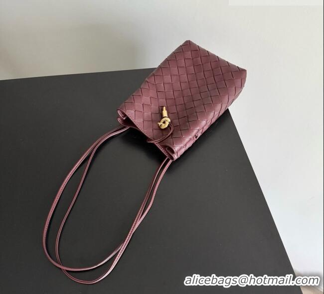 Low Cost Bottega Veneta Andiamo Phone Pouch in Intrecciato Leather 843890 Burgundy 2026